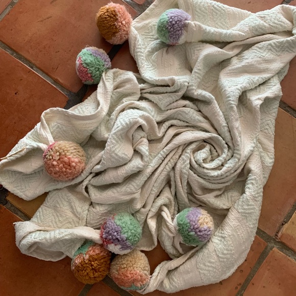 Anthropologie Pom Pom Blanket